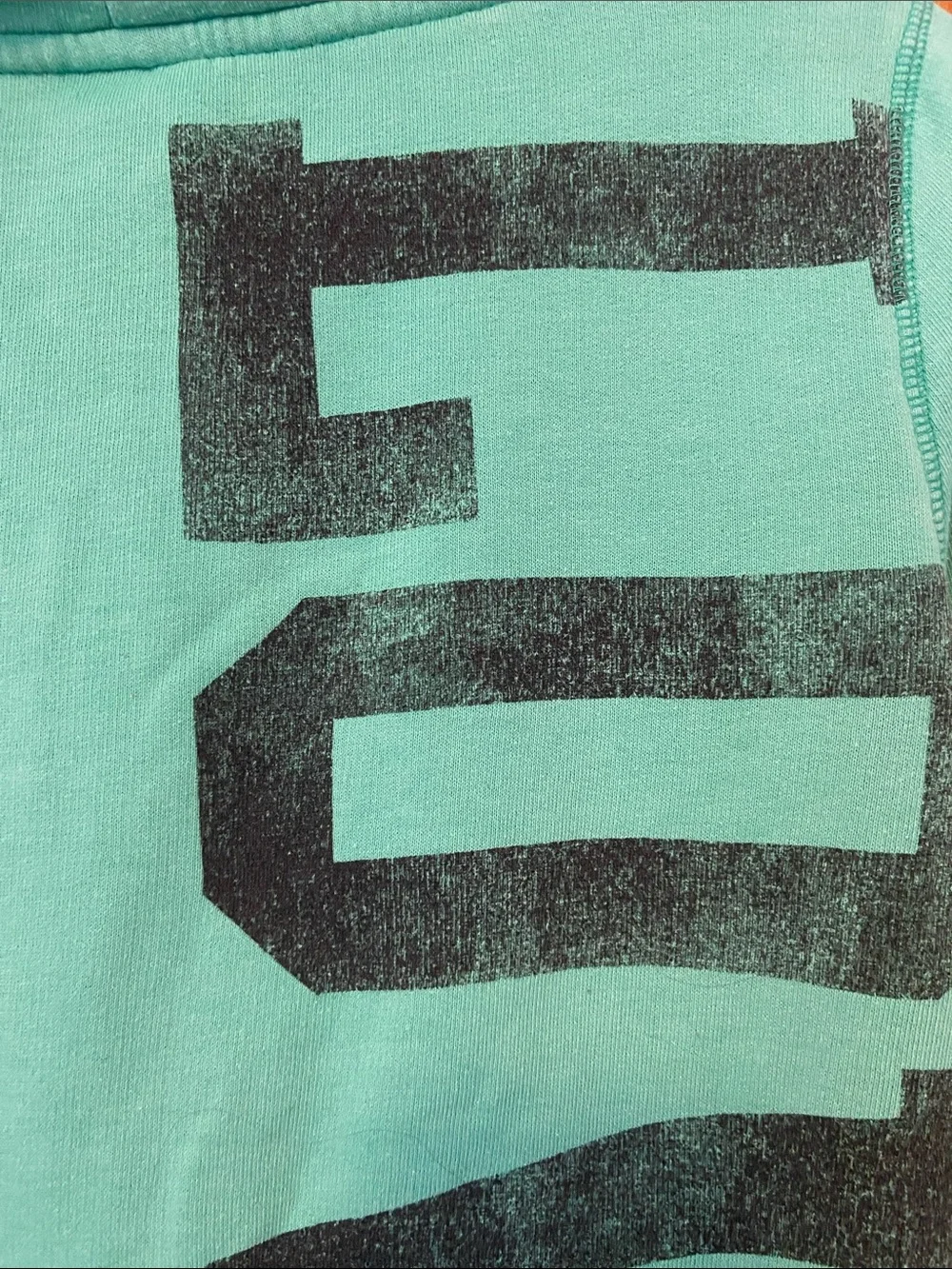 PINK Victoria's Secret Mint Green Zip Hoodie with Vintage Lettering - Picture 6 of 6